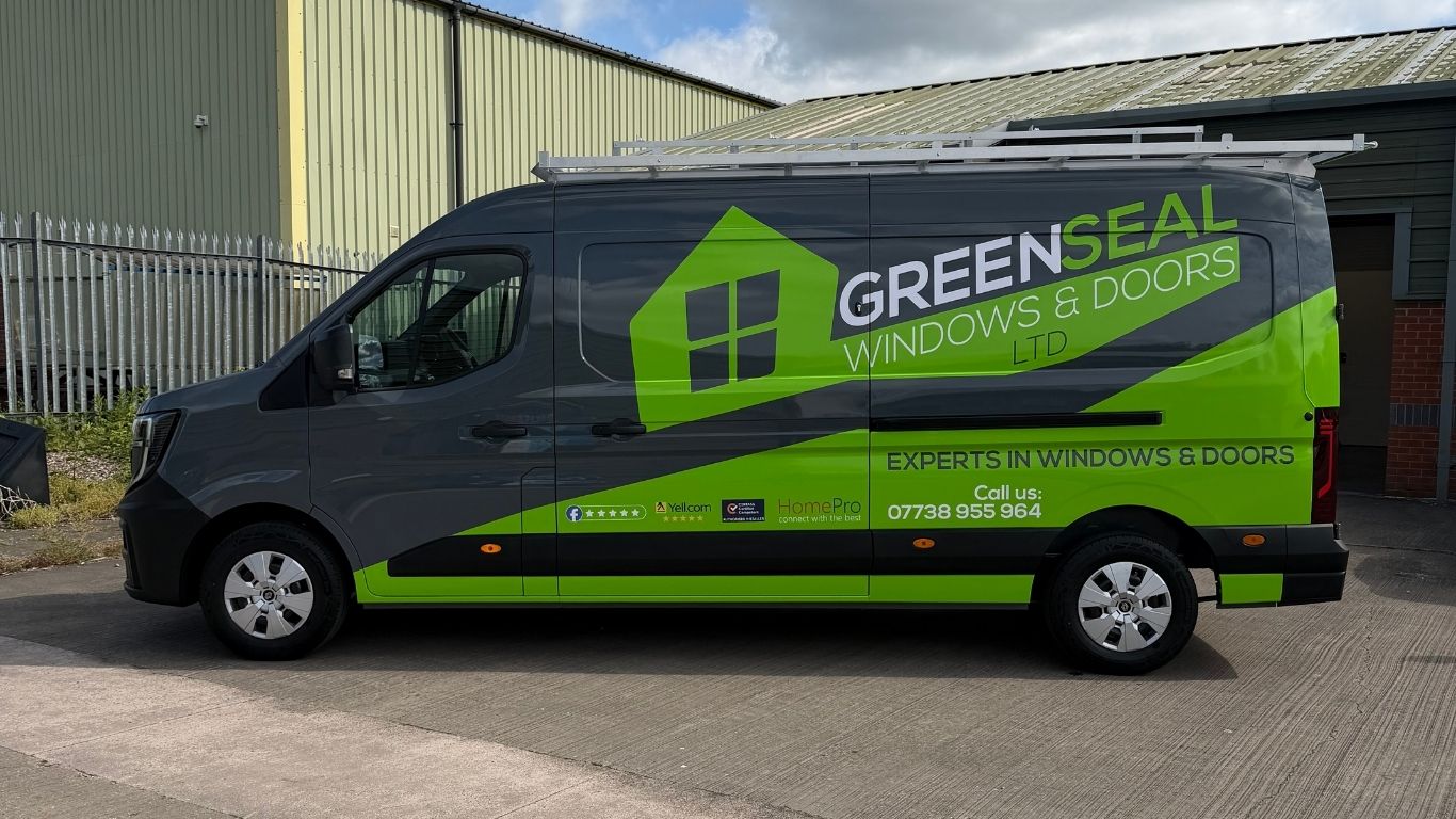 Freshly branded vans outside The Print Box unit in Four Ashes