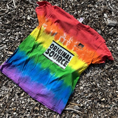 Rainbow tie-dye Original Source t-shirt